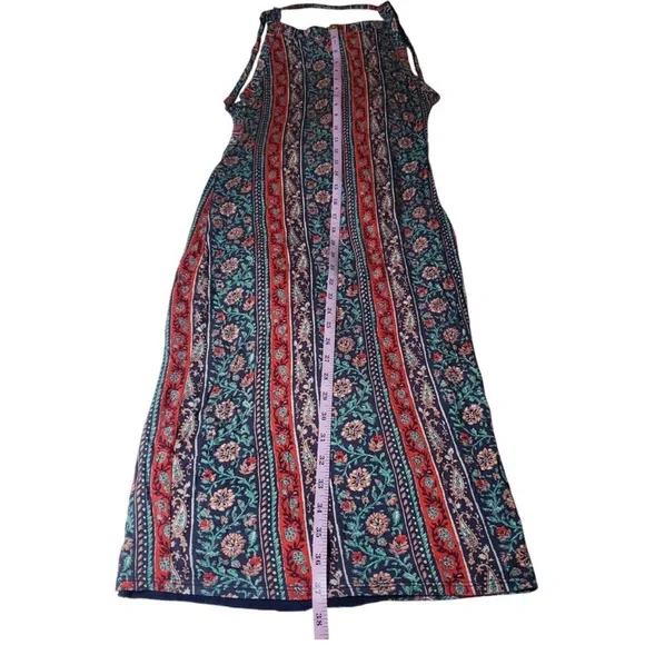 Lulus Kiss the Sky Halter Open Back Midi Dress Women's Size Medium Blue Red - Picture 7 of 7